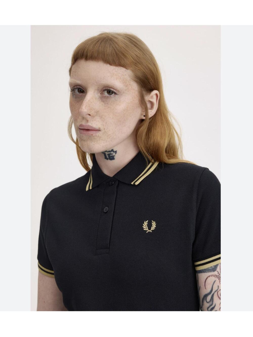 Fred Perry Black Polo Shirt with Gold Trim